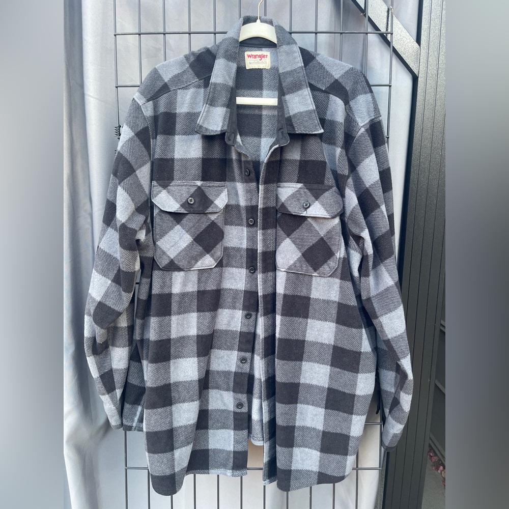 Wrangler Authentics Black and Gray Shirt Jacket mens 3XL